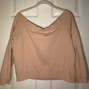 Divided by H&M bush/pink off the shoulder crop sweatshirt.